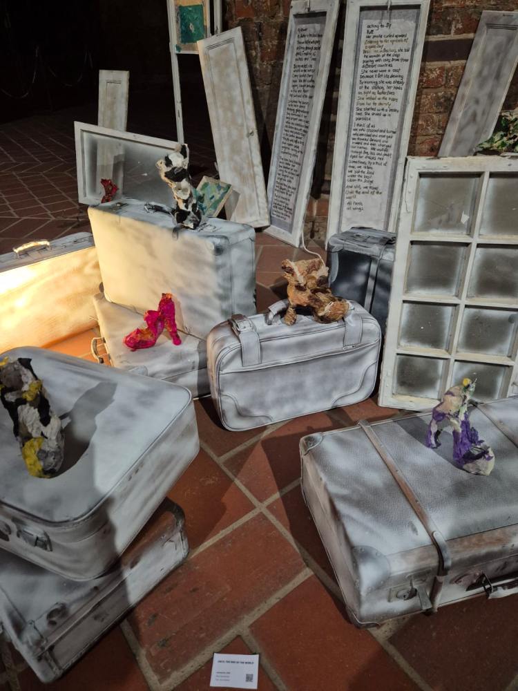 cover until the end of the world - shoes installation 