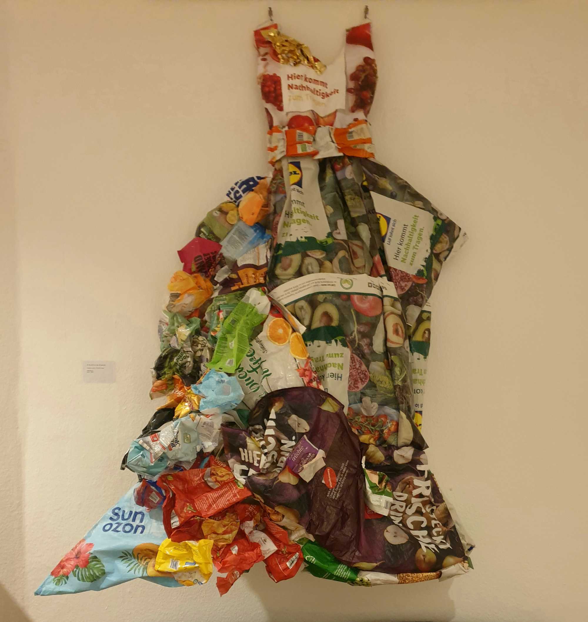 Dresses made of plastic garbage