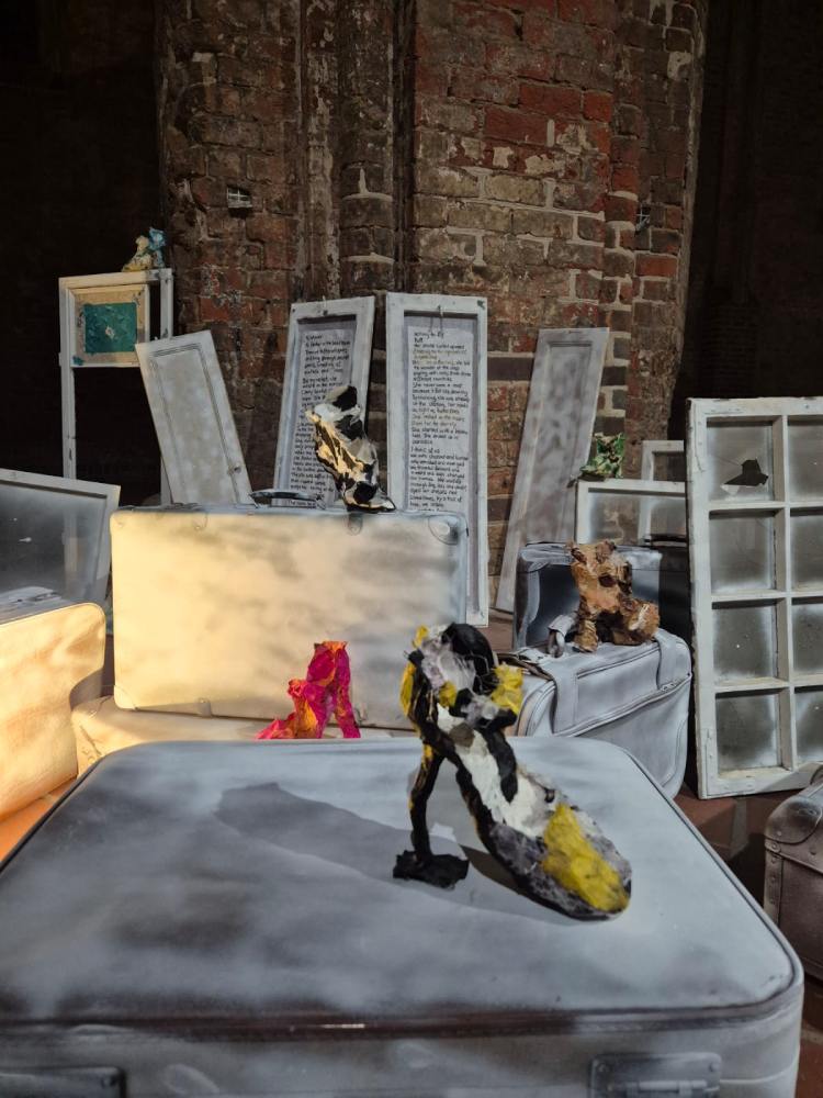 cover until the end of the world - shoes installation 