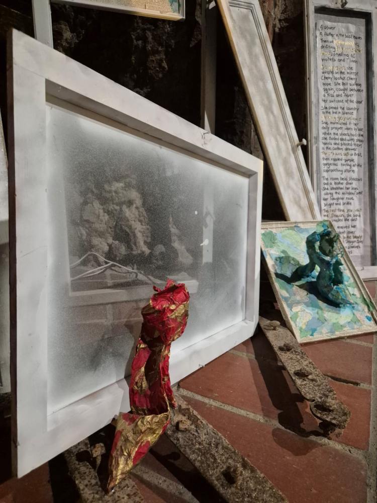 cover until the end of the world - shoes installation 