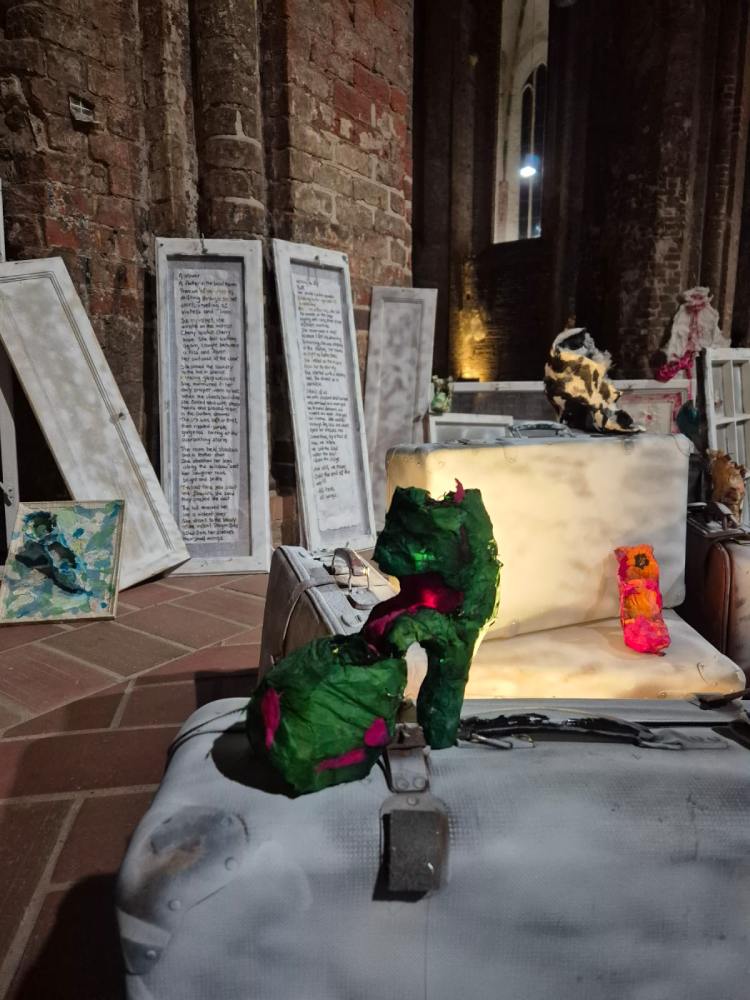 cover until the end of the world - shoes installation 