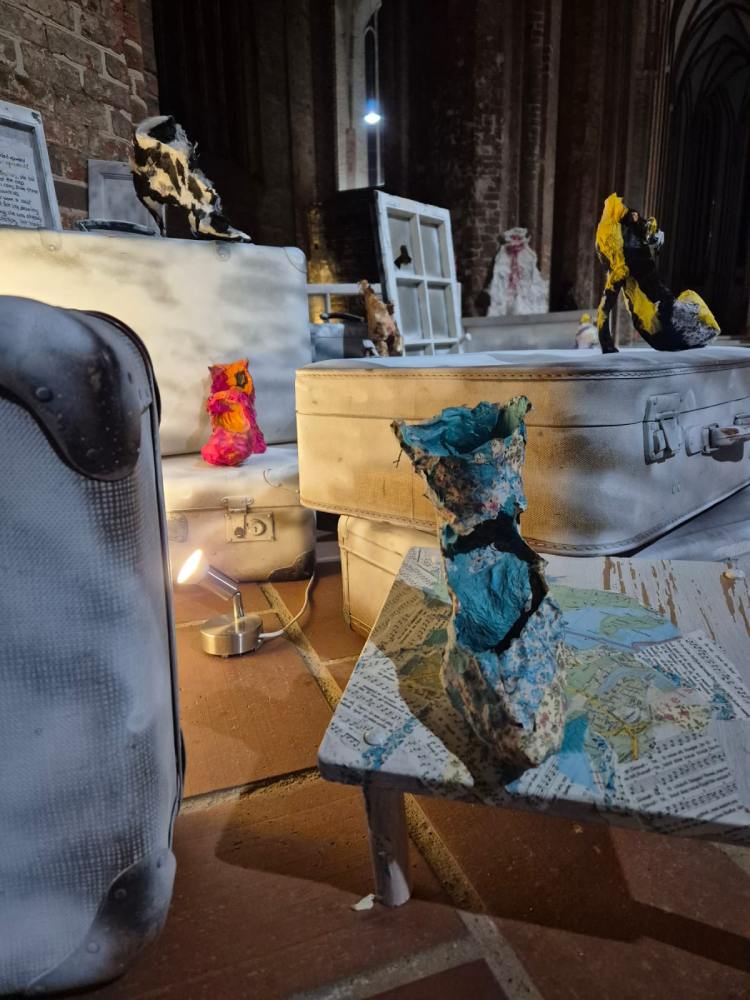 cover until the end of the world - shoes installation 